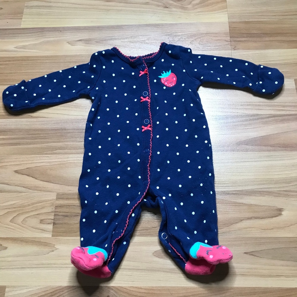 Blue Polka Dot Strawberry Pajamas